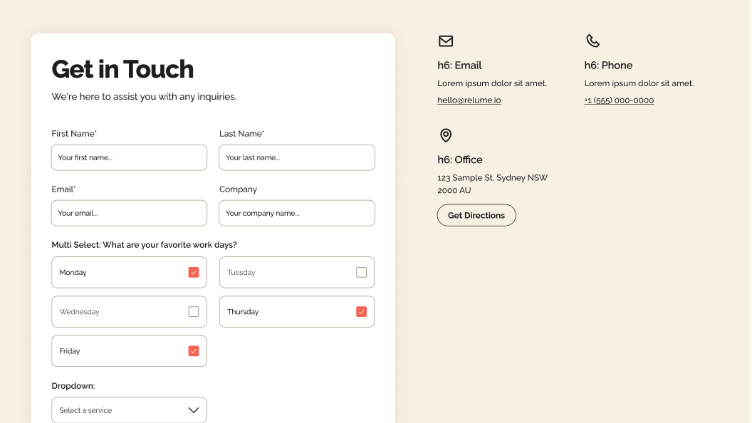 Figma Form to HubSpot Form